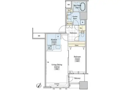 レジディアタワー上池袋(1LDK/17階)の間取り写真