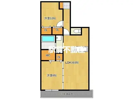 ボルドーV番館(2LDK/3階)の間取り写真