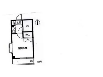 ステイション3(1K/1階)の間取り写真