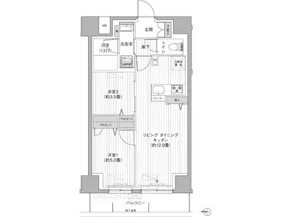 YS本所(2LDK/3階)の間取り写真
