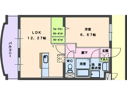 ベルフラワー五番館(1LDK/1階)の間取り写真