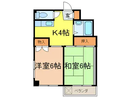 松嶋ビル(2K/3階)の間取り写真