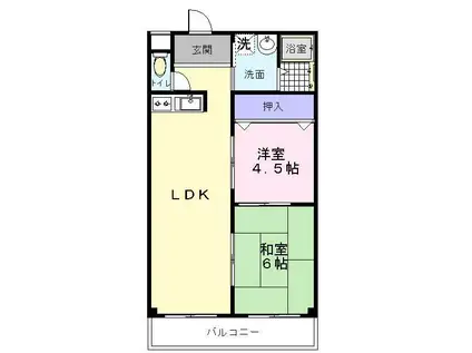 東栄マンション(2LDK/4階)の間取り写真