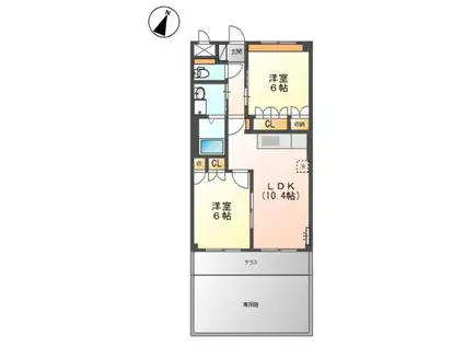 ピュアローズ(2LDK/1階)の間取り写真