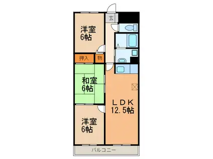 イヤーコート(3LDK/3階)の間取り写真