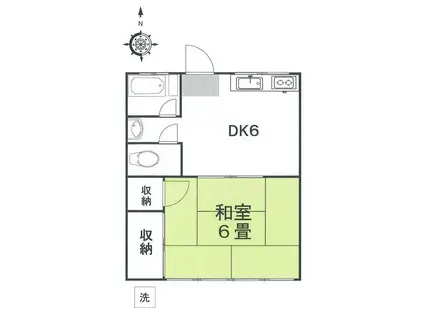 コーポコトブキ(1DK/2階)の間取り写真