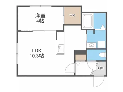 DPレジデンス山鼻(1LDK/4階)の間取り写真
