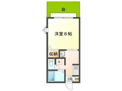 レーベン玉野(1K/1階)の間取り写真