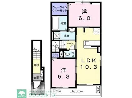 サンパティ(2LDK/2階)の間取り写真