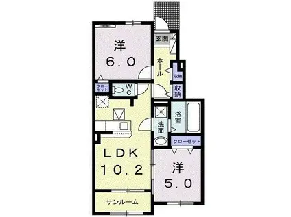 メゾンM&Y.B(2LDK/1階)の間取り写真