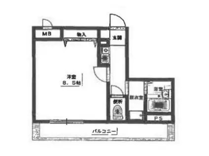 サンコークレアール(1K/6階)の間取り写真
