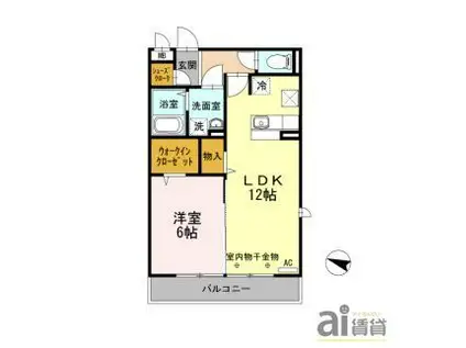 ホワイト ヴィラ(1LDK/3階)の間取り写真