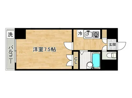 ロイヤルビップ(1K/6階)の間取り写真