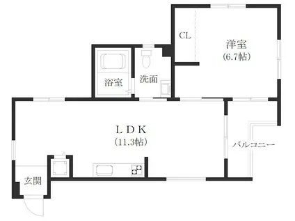 メゾンビトロ1(1LDK/1階)の間取り写真