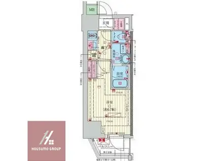 ファーストフィオーレ難波南アルマ(1K/5階)の間取り写真