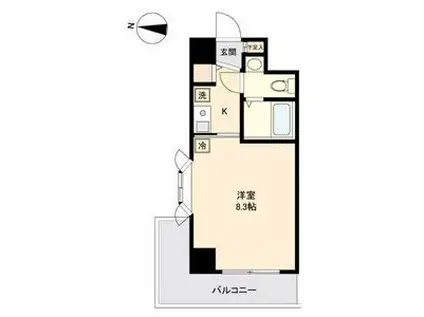 アーバンフラッツ新栄(ワンルーム/11階)の間取り写真