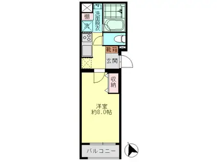 MOA熊野(1K/4階)の間取り写真