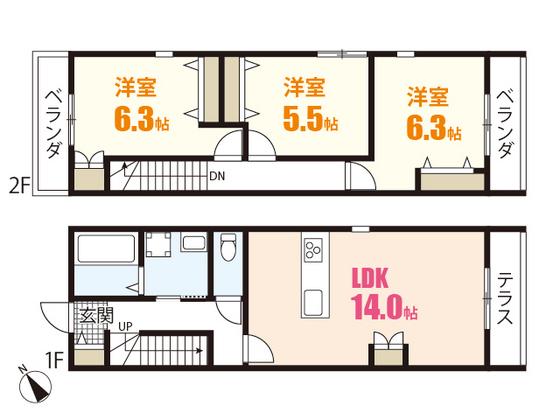 メゾン・ルミナス(3LDK/1階)の間取り写真