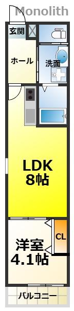 KS ノース PLACE(1LDK/3階)の間取り写真