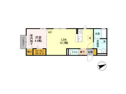 ベル・クレール(1LDK/2階)の間取り写真