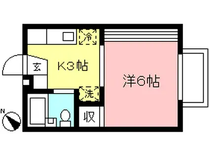 シェモア喜多見(1K/1階)の間取り写真