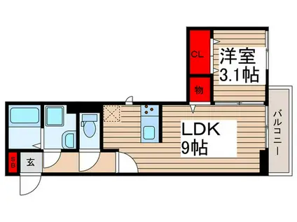 MAISON DE VEGA(1LDK/3階)の間取り写真