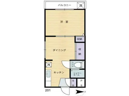 メゾンファミーユ(1DK/2階)の間取り写真