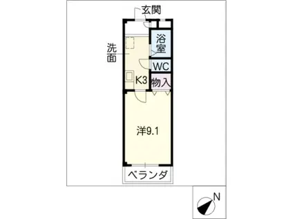 ヴィラ・コジマ(1K/2階)の間取り写真