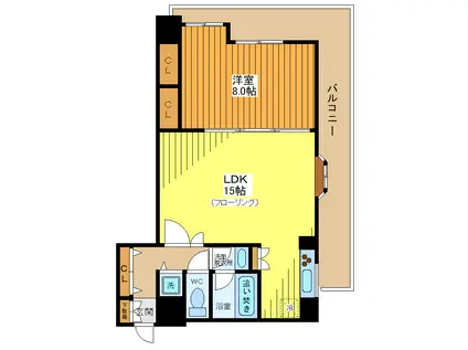 COMFORT TERRACE(1LDK/5階)の間取り写真