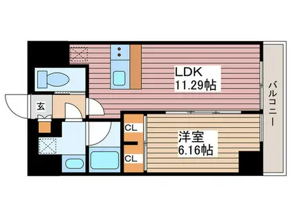 プレジオ西新井(1LDK/6階)の間取り写真