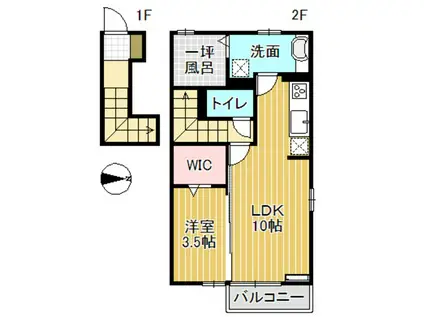 リアンカーサ(1LDK/2階)の間取り写真