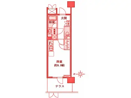 グレーシア横浜市場(ワンルーム/2階)の間取り写真