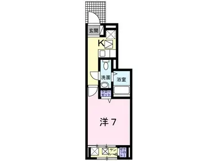 マルベリーヴェラ(1K/1階)の間取り写真