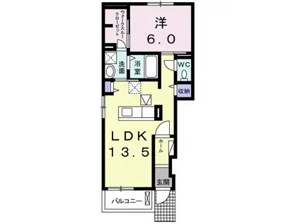 エルドラード葵I(1LDK/1階)の間取り写真