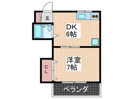 賀茂ビル(1DK/4階)の間取り写真