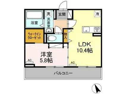 プランドールX(1LDK/3階)の間取り写真