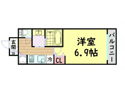 ファーストレジデンス大阪ベイサイド(1K/10階)の間取り写真