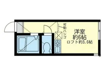 カナーレ鶴見B棟(ワンルーム/2階)の間取り写真