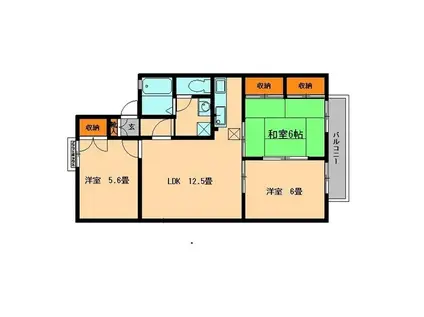 ウイング博多南(3LDK/1階)の間取り写真