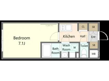 AGRACES小竹向原(1K/1階)の間取り写真