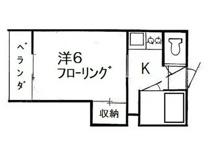 芝ハウス(1K/2階)の間取り写真