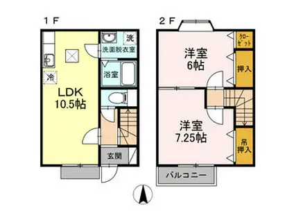 UNGRANDC(2LDK/1階)の間取り写真