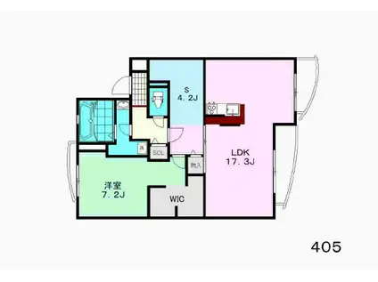 ドミール半僧坊(1SLDK/4階)の間取り写真