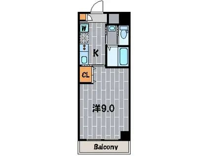 エルグランド鶴見(1K/3階)の間取り写真