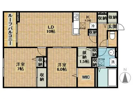 SORANAII(2LDK/2階)の間取り写真