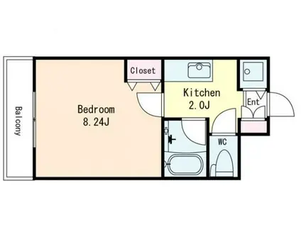 サクシード多の津(1K/6階)の間取り写真