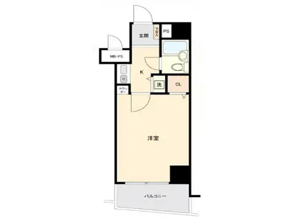 クリオ川崎東参番館(1K/7階)の間取り写真