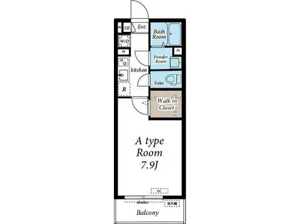 グリシーヌ所沢(1K/3階)の間取り写真