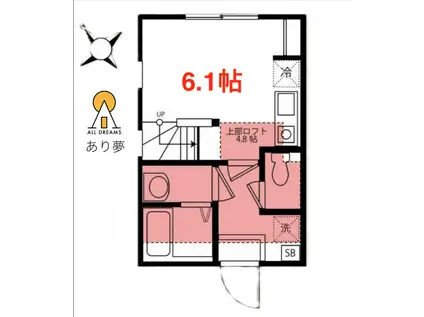 ハーミットクラブハウスマックーノ(ワンルーム/2階)の間取り写真