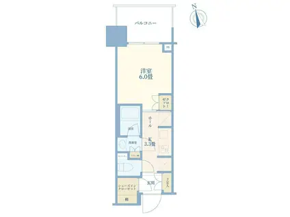 パークタワー勝どきミッド(1K/14階)の間取り写真